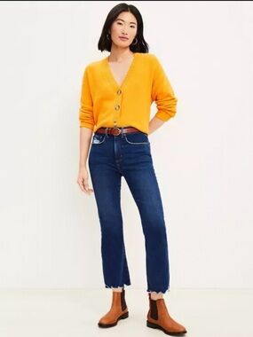 Ann Taylor Loft High Rise Kick Crop Jeans